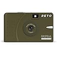1 Shot Point and Shoot 35mm Film Camera, Reusable Retro Half Frame Camera, Built in Flash, Included One Roll ASA/ISO 400 Black & White Film 18 Exp.(36 Shots) Battery Not