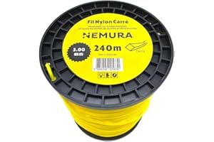 Nemura Fil Débroussailleuse Carré Ø: 3,00mm, L: 240m - Compatible avec d'autres Marques - Haute durabilité - Qualité Professionnelle - Marque Française