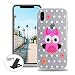 Produktbild OuDu iPhone X Hülle Flexible Weiche Etui Transparente Silikon Schale Bling Crystal klar Hülle Soft Silicone Case Cover Anti-Kratz Anti-stoß Etui Ultra Dünne Schutzhülle für iPhone X 5.8" - Blumen-Eule