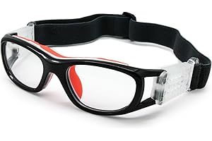 EnzoDate Bambini Pallacanestro Occhiali per ragazzi & Ragazze, Clear Lens Teenage Sport Occhiali, Occhiali di Protezione Calcio