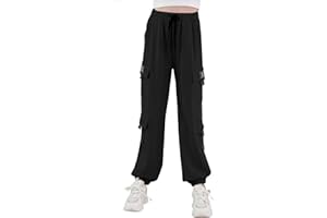 SFreeBo Jungenhose, Cargohose, Jogginghose, lockere Cargohose, Kinder, Klettern, Wandern, Jogginghose, Funktionshose, mehrere Taschen, elastischer Bund, 9–14 Jahre