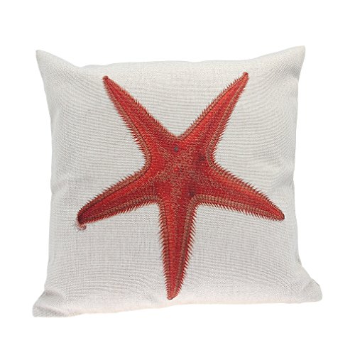 Lukis 1stk. 45x45cm Baumwoll Leinen Kissenhülle Kissenbezug Kopfkissenbezüge Seestern