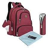 S-ZONE 16 Taschen Baby Windeltasche Wickelrucksäcke Organizer Wasserdicht Multifunktionale Oxford Stoff Reiserucksack mit Wickelauflage und Kinderwagen Riemen - 3