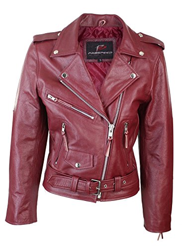 Blouson femme cuir véritable perfecto classique biker Brando style motard