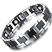 Produktbild Daeou Herren Armband Männer Hand Schmuck 20CM Silber-Schwarz Herren Armband magnetischen Schwarzen Stein Wolfram Stahl Armband