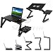 Produktbild Upgrade Laptop Bett Tablett Tisch – 48 cm W/Maus Pad + Double CPU-Lüfter, verstellbare Laptop-Ständer, tragbar Stehpult, mit Faltbare Beine, faltbar Sofa Frühstückstisch, Notebook Ständer Lesen Halterung für Couch Boden Kids – Preis XES schwarz