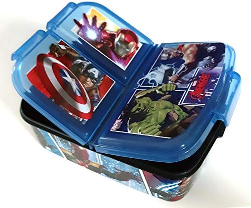Avengers Kinder Brotdose mit 3 Fächern, Kids Lunchbox,Bento Brotbox für Kinder - ideal für Schule, Kindergarten oder Freizeit thumbnail