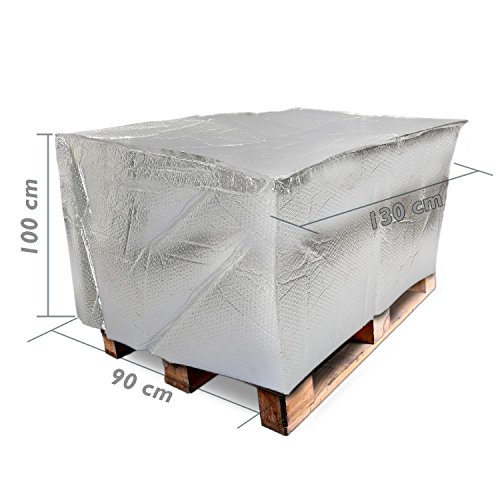 Cablematic - Funda cubierta para palet de tipo burbuja aire PE 130x90x100cm térmico