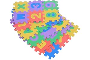 EBTOOLS 36 Stück Eva Schaumstoff Puzzlematte, Puzzlematte für Kinder, weich, Buchstaben + Zahlen, aus Eva-Schaumstoff, jeder Teppich 12 x 12 cm