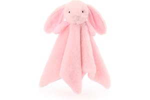 Apricot Lamb Stuffed Animals Pink Bunny Rabbit Comforter Blanket Security Blanket Infant Lovey for Newborn Baby Doll Blanket (Pink Bunny)