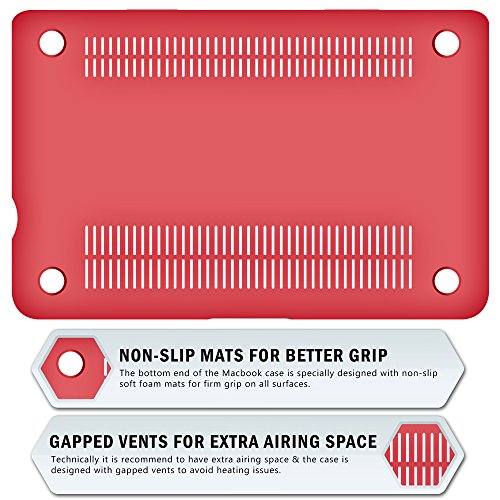 SlickBlue Macbook-Pro-13 (A1278) gummierte harte hülle mit EU QWERTY Tastatur Abdeckung und Displayschutzfolie- rot - 5