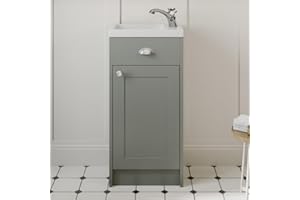 BAYSTONE 400mm Traditional Bathroom Vanity Unit Cloakroom Basin Sink Storage Cabinet Furniture Grey
