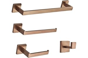 PEKMAR Accesorios de baño de Oro Rosa Pulido, toallero de Acero Inoxidable, Soporte de Papel, Gancho para Anillo de Toalla, Accesorio de baño, Juegos de Accesorios de baño