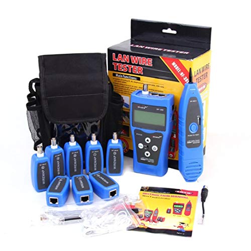 Preisvergleich Produktbild sdfghzsedfgsdfg Noyafa NF-388 Deutsche Version Multifunktionales Netzwerk-Kabeltester Kabelfern Tracker RJ45 RJ11 LAN Tester LCD-Display Blau