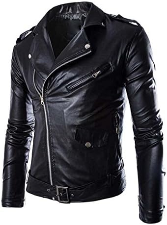 Trueman Men's Classic Leather "Motorcycle" Jacket (XXX-Large, Black)