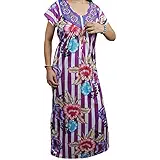 Women's Hosiery Nighty Floral Embroidered Sleepwear Nightgowns Indiatrendzs (Chest :42) (Purple)