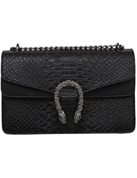 Windwelle Damen PU Leder Quadratische Kette Handtasche Schultertasche Messenger Bag Umhängetasche Von Elelife-Geschäft