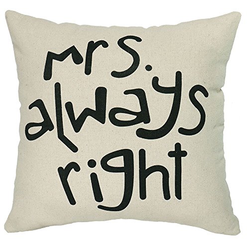 2x Luxbon Leinen Kissenbezug Kissen Fall Sofa Taille Throw Cover Pillowcase Huelle Couch Stuhl Auto Haus Deko Mr. Right & Mrs. always right 45 x 45 cm - 2