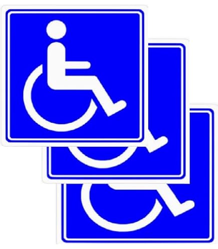 ETIKIDS 2 Adesivi Per Disabili Per Auto - Simbolo Quadrato In Vinile 10x10 Cm - Uso Esterno/Interno