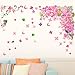 Produktbild Weaeo Rosa Blume Rebe DIY Schmetterling Wand Dekor Aufkleber Für Wohnzimmer Schlafzimmer Hintergrund Dekoration