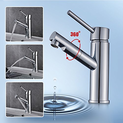 Auralum® Wasserhahn Waschtischarmatur Niederdruck Einhandmischer Waschbecken Bad Armatur Typ D - 5