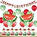Produktbild JOYMEMO Wassermelone Party Dekorationen Geburtstag für Mädchen Happy Birthday Banner Wassermelone Achat Polka Dot Ballons Cupcake Topper