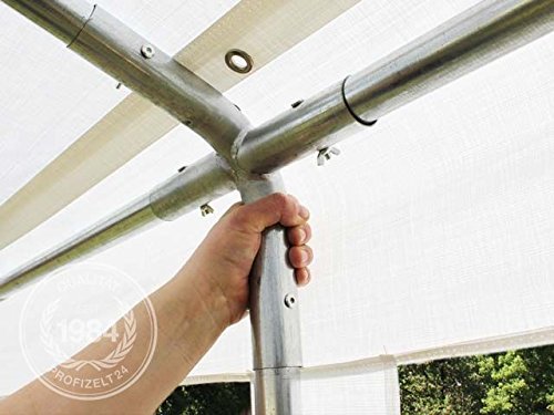 Hochwertiges Partyzelt 5×6 6×5 m Pavillon Zelt 240g/m² PE Plane Gartenzelt Festzelt Bierzelt ! Stahlkonstruktion ! Wasserdicht! Inkl. Seitenteile + Giebelteile ! weiß - 5