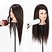 BEAUTY STAR® Professional 20" 40% Real Hair Hairdressing Equipment Styling Head Doll Mannequin Training Head Tools Braiding Cutting Student Practice Model with Clamp