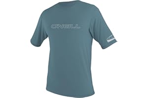 O'NEILL Oneill Men's UV Sun Protection Short Sleeve Rash Guard, Solid