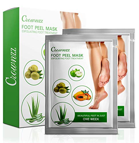Crownzz Foot Peeling Mask-Exfoliating Foot Peel Mask Removes Calluses,Dead & Dry Skin-Best Gel Socks Repairs Rough Heels For Men & Women-2PCS
