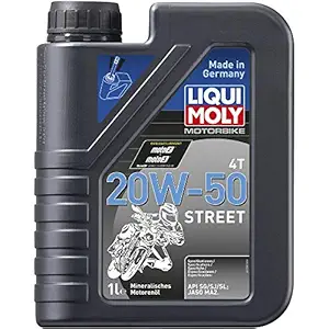 Liqui Moly 20W-50 Street Synthetic Technology Engine Oil for Air and Water-Cooled 4-Stroke Engines (LM001, 1 L)