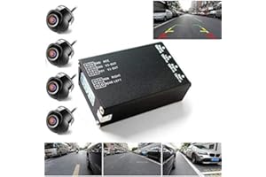 PolarLander 4PCS 360 Vista Cámara de Coche Caja de Control Cámaras 4 Vías Sistema de Interruptor Vista Posterior Cámaras de pie para cámara Trasera Trasera Izquierda Derecha