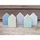 Set Shabby Chic Holzhäuser 5 Mini Holzhäuser.