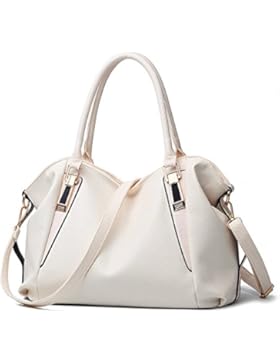 ANNE Damen Schultertasche Elfenbein Gebrochenes Handtasche PU Leder Handtaschen