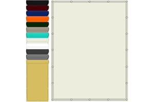 WGLF SUN Garden Sail Canopy 2 x 2.5 m(6.6 x 8.2ft) Waterproof Sunblock Shade Cloth with Free Rope UV Block Weather-Resistant with Grommets Pes Sunshade for Yard Backyard Lawn Plant, Ivory