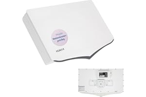 HUMAX Flat H40D Flachantenne mit Single LNB, SAT TV Antenne für alle Sender, Wetterfeste Camping Satellitenschüssel für 1 Teilnehmer, Ideal für Balkon oder Camping, Inkl. Wand- und Masthalterung