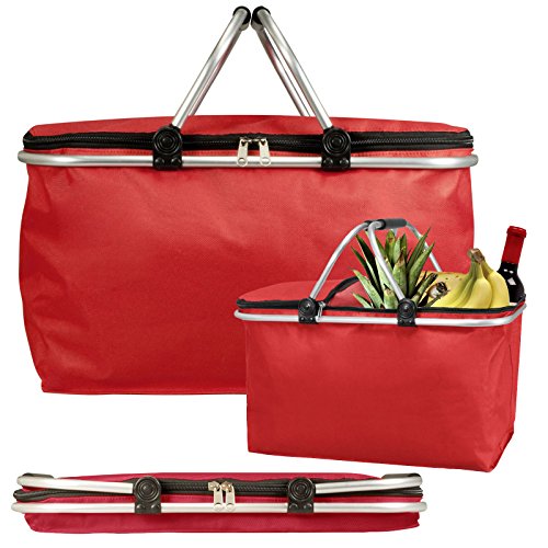 Einkaufskorb faltbar von JEMIDI Korb Einkaufstasche Faltkorb Falt Körbe Shopper Picknickkorb Schwarz - 4