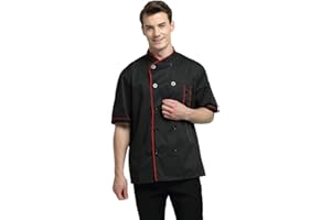 TopTie Short Sleeve Chef Jacket Chef Coat Professional Chef Uniform