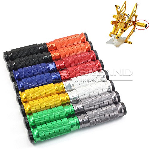 Aridox(TM) CNC Universal Motorcycle Foot Rests Foot Pegs Pedals Rear Set For Racing Sliver Blue Gold Red Green Orange Black C10