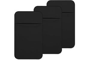 CKANDAY Etui na karty na telefon komórkowy z samoprzylepną naklejką na tył telefonu, elastyczne materiałowe rękawy na karty identyfikacyjne, kieszeń na karty kredytowe, portfel do smartfonów z