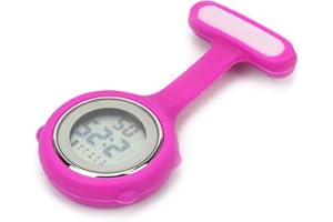 WONOLO Pin On Multi-Function Digital Silicone Fob Nurse Watch Night Lights Stopwatch for Women Men