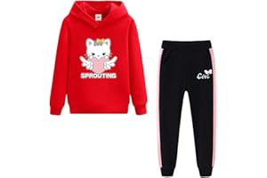 Amur Leopard Kinder Mädchen Jogginganzug Bekleidungsset 2tlg Sportanzug Sweatjacke & Jogginghose Trainingsanzug Freizeitanzug