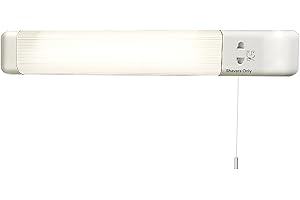 EVOGES 8W LED Shaver Light with Dual Voltage Socket, Pull Cord Switch & Diffuser, Bathroom Sink Mirror