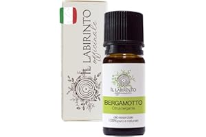 Olio Essenziale Bergamotto puro alimentare Italiano Il Labirinto Officinale - Oli Essenziali Naturali - Olio essenziale per Diffusori e Umidificatori, Aromaterapia - Vegano, Prodotto in Italia - 10ml