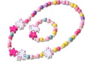 EIHI Bracciale Unicorno per Bambina: Collana Arcobaleno con Perline di Cristallo Colorate