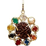 Shree Shyam Navratna Pendant With 5 Mukhi Rudraksha for Men and Women