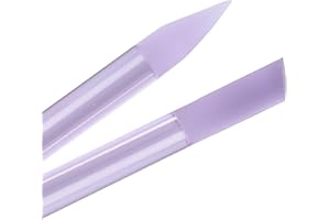 Bona Fide Beauty Empujador de cutículas de cristal, 1 unidad, herramienta de empuje de cutículas de vidrio morado, empujador de cutículas de cristal checo de doble extremo con extremos puntiagudos e