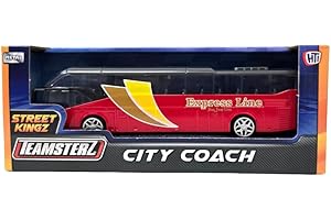 CELINO making your day City Bus Coach Passenger Diecast Vehicle Kids Children Boys Toys Gift (Red)