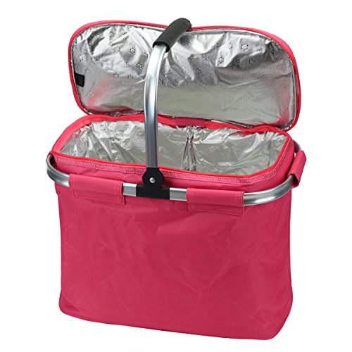 Thermo-Einkaufskorb, XXL Volumen 40 Liter, 45x25x35cm (Pink) - 2