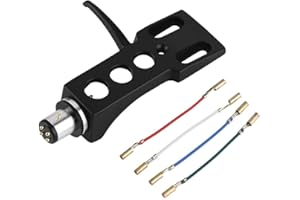 Tihebeyan Plattenspieler Headshell mit Anschlussdrähten, Universal Plattenspieler Tonabnehmer Phono Headshell Ersatzhalterung mit Headshell Drähten